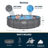 Bestway APX 365 18' x 52" Round Above Ground Swimming Pool Outdoor Backyard Framed Pool Set with Sand Filter Pump, Ladder, and Cover, Dark Marble - 3 of 4