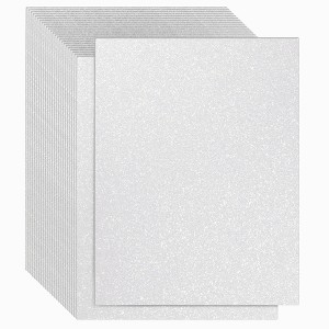 Bright Creations 24 Sheets White Glitter Cardstock Paper for Scrapbooking, Arts, DIY Sparkle Crafts, 280gsm, 8.5 x 11 In - 1 of 4