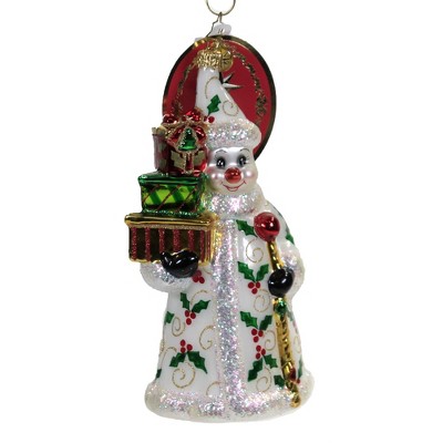 Christopher Radko 6.5" Holly Jolly Delivery Ornament Snowman Holly Berry  -  Tree Ornaments