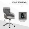 Modern Mid-back Desk Chair with Button Tufted Velvet Back, Nailhead Trim, Swivel Home Office Chair with Adjustable Height, Curved Padded Armrests - 4 of 4