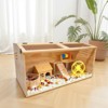 Wooden Hamster Cage, Transparent Large Hamster Cage with Openable Acrylic Roof & Oblique Opening Door, Small Animal Exercise Play House for Gerbils - 2 of 4