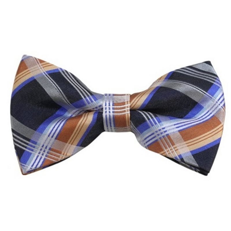 Men's Plaid Color 2.75 W And 4.75 L Inch Pre-Tied adjustable Bow Ties, 1 of 3