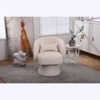 Akoasm Modern Upholstered Fabric Round Swivel Accent Sofa Armchair For Living Room & Bedroom-Beige - 4 of 4