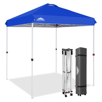 EAGLE PEAK 6.6x6.6 Pop Up Canopy Tent Instant Outdoor Canopy Easy Set Up Straight Leg Folding Shelter with Wheeled Bag, 8 Stakes and 4 Ropes