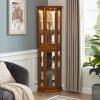 Okak Corner Curio Cabinet with Glass Doors and Adjustable Tempered Glass Shelves, Display Cabinet for Living Room, Kitchen - 2 of 4