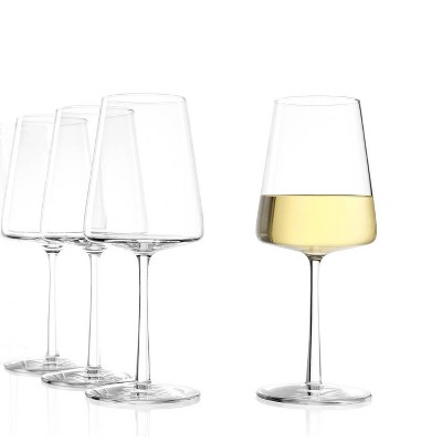 Power 13.5 oz Clear Crystal White Wine Glass Set