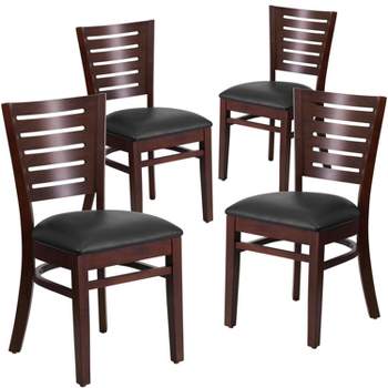 Flash Furniture 4 Pack Darby Series Slat Back Wooden Restaurant Chair