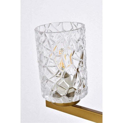 Cassie Brass and Clear Glass 2-Light Dimmable Wall Sconce