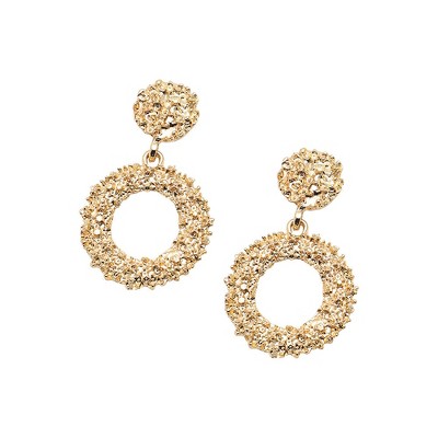 SOHI Women's Silver Corroded Drop Earrings