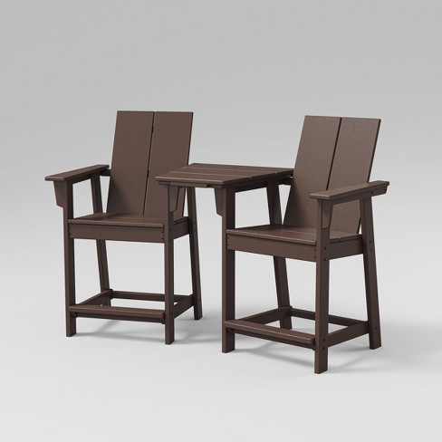 Moore 3pc POLYWOOD Patio Counter Chair Set with Connecting Table - Threshold™ - image 1 of 4