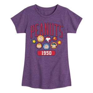 Girls' - Peanuts - Peanuts Crew Athletic Fitted Short Sleeve Graphic T-Shirt - 1 of 4