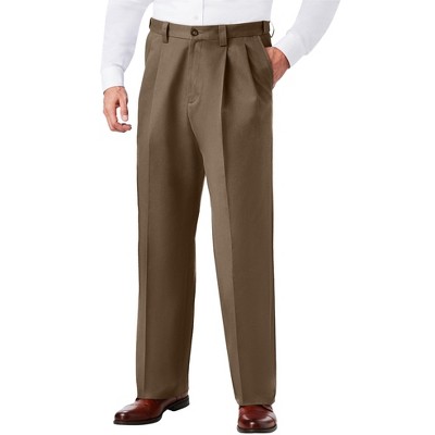 KingSize Relaxed Fit Wrinkle-Free Expandable Waist Pleated Pants
