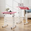 VECELO Standing Desk Adjustable Height, Computer Workstations with Tiltable Tabletop & Lockable Wheels, Portable Rolling Laptop Desk for Office, Brown - 4 of 4