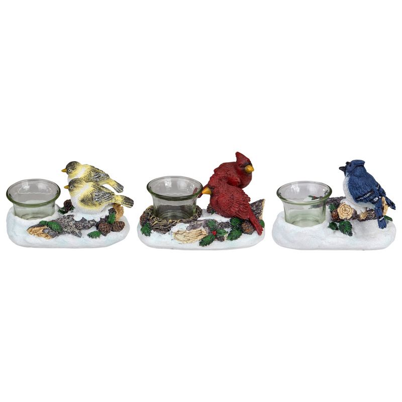 Northlight Set of 3 Christmas Birds Tabletop Decoration with Tealight Candle Holders 5.75", 3 of 5