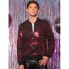 Lars Amadeus Men's Zip Up Long Sleeves Disco Sparkle Sequin Bomber Jacket - 2 of 4