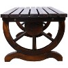 Vynxaria Rustic Wagon Wheel Patio Bench - 2-Person Outdoor Seating for Garden and Porch - 3 of 4