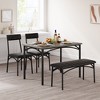 Jojoka Kitchen Table and Chairs Dining Table Set for 4, Rectangular Table Set with Upholstered Bench for Small Space, Apartment - 2 of 4