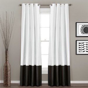 Home Boutique Prima Window Curtain Panels Black/White 54X108 Set - 1 of 1