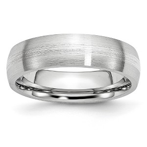 Black Bow Jewelry 6mm Cobalt & Sterling Silver Inlay Satin Half Round Standard Fit Band - 1 of 4