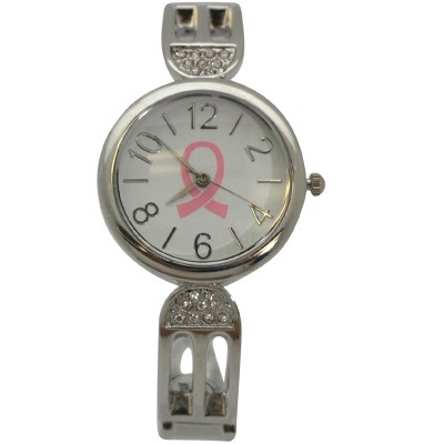 OLIVIA PRATT BREAST CANCER AWARENESS RIBBON BANGLE WATCH
