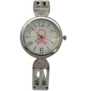OLIVIA PRATT BREAST CANCER AWARENESS RIBBON BANGLE WATCH - 1 of 4