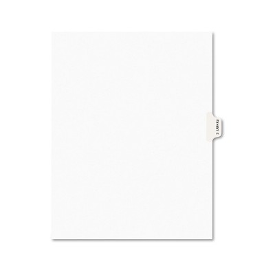 Avery-Style Preprinted Legal Side Tab Divider Exhibit E Letter White 25/Pack 01375