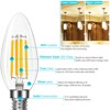 Luxrite Candelabra LED Light Bulbs 100 Watt Equivalent, 800 Lumens, 2700K Warm White, 7W, B11 Dimmable, Torpedo Shape, E12 Base 12 Pack - 3 of 4