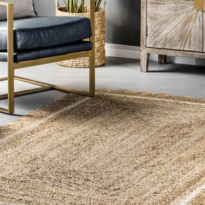 Handmade Tera Petals Ivory Braided Jute Round Rug 6 ft.