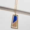 Blue & Gold Trapezoid Necklace Zinc Alloy - 3 of 3