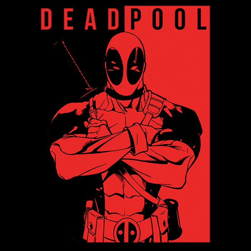 Men's Marvel Deadpool Crossed Arms Pull Over Hoodie, 2 of 5