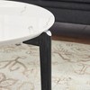 Round Coffee Table End Table Cocktail Table Sofa Table Side Table Accent Table Center Table with Imitation Marble Top, White/Black/Gray-ModernLuxe - 4 of 4