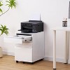 Mobile Filing Cabinet 3 Drawer,Under Desk File Cabinet with Lock & Anti-Tip Wheel, Metal Rolling Filing Cabinets for Home Office Organizer - 3 of 4