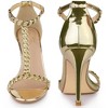 Perphy Women's T Strap Rhinestone Ankle Strap Stiletto Heels Sandals - 2 of 4