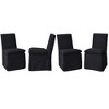 KINWELL Performance Fabric Slipcover Dining Chair Side Chair With Casters Set of 4 - 4 of 4