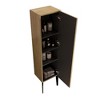 Emilia-14S Striped Matt Black Bathroom Side Cabinet, Freestanding Storage Cabinet for Modern Bathroom, KD - 4 of 4