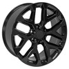 OE Wheels 22 inches Replica Wheel fits Chevy Silverado - CV98B Black 22x9 - 4 of 4