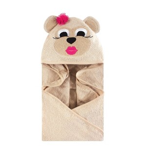 Hudson Baby Infant Girl Cotton Animal Hooded Towel, Miss Monkey, One Size - 1 of 1