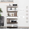 Aghana Digitals 4-Tier Walnut & White Storage Cabinet with Drawer, X-Bar Stability, - 4 of 4