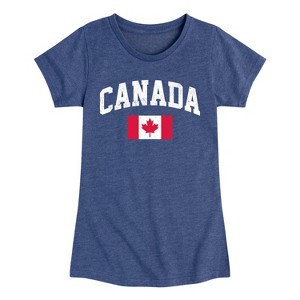 Girls' - Instant Message - Canada Flag Fitted Short Sleeve Graphic T-Shirt - 1 of 4