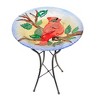 Home & Garden 24.25" Cardinal Majestic Birdbath Stand Embossed Vibrant Colors Gold Crest Distributing  -  Bird Baths - image 2 of 2