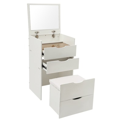 YIYIBYUS Vanity Desk with Makeup Stool, Makeup Vanity Table, Pink