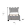 HomeRoots Gray Tufted Velvet Upholstered Twin Bed Frame - 3 of 4