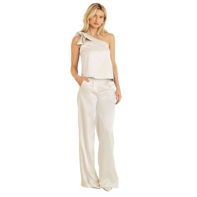 VENUS Womens Bow Detail One-Shoulder Top