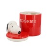 Peanuts Hello Cookies 8.2 Inch Ceramic Snoopy Cookie Jar w/ Lid in Red - 2 of 2