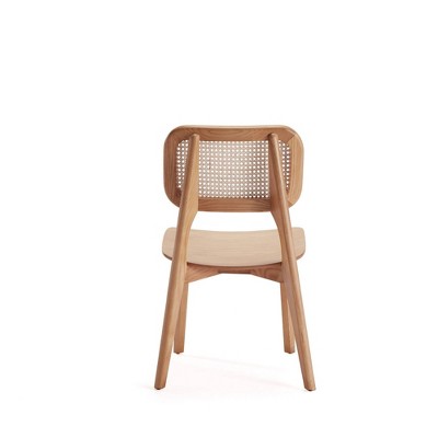 Versailles Natural Cane and Ash Wood Ergonomic Side Chair