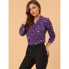 INSPIRE CHIC Women's Metallic Vintage Long Sleeve Gilding Shiny Dots Stars Top - 2 of 4