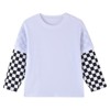 MyKids-USA Baby Boy And Girl Plaid Pattern Fake 1 Pieces Sleeve Design Shirt - 4 of 4