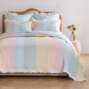 Greenland Home Fashions Tessie Pastel Quilt Set - 1 of 4