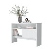 GlasFlength Decorative Storage Cabinets Modern Open Shelf Console Table Simple Design for Living Room Entryway, White, 47.2"*14"*31.8" - 3 of 4