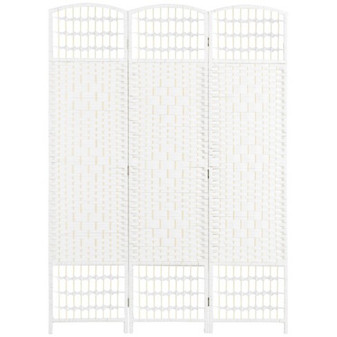 NicBex 5.6' Tall 3-panel Room Divider Folding Privacy Screen for Room Separation, Wave Fiber Freestanding Wall Partition, White - image 1 of 4